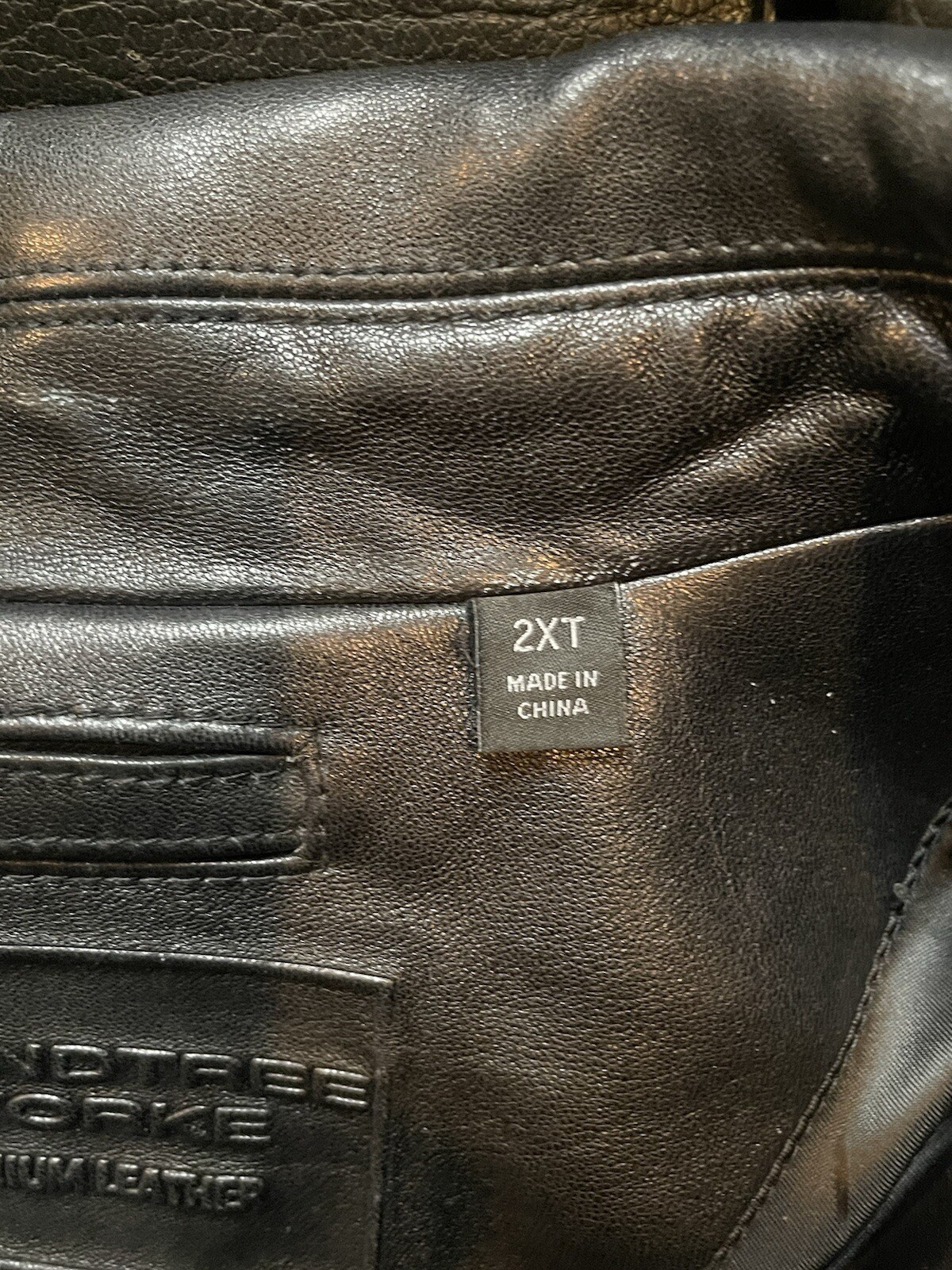 Leather Jacket (Premium - Lambskin) BLACK Men’s  Roundtree  & York,  SIZE 2XT image 4