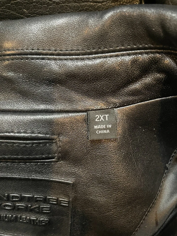 Chaqueta de Cuero (Premium - Piel de Cordero) NEGRA Hombre’s Roundtree & York TALLA 2XT Foto 4 de 4