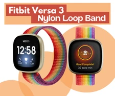 For Fitbit Versa 3 U. Sense Bracelet Nylon Loop ✅ Touch Fastener Band Sportband