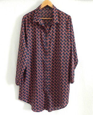 boohoo Shirt Dress Mini Button Down Long Sleeve Curved Hem