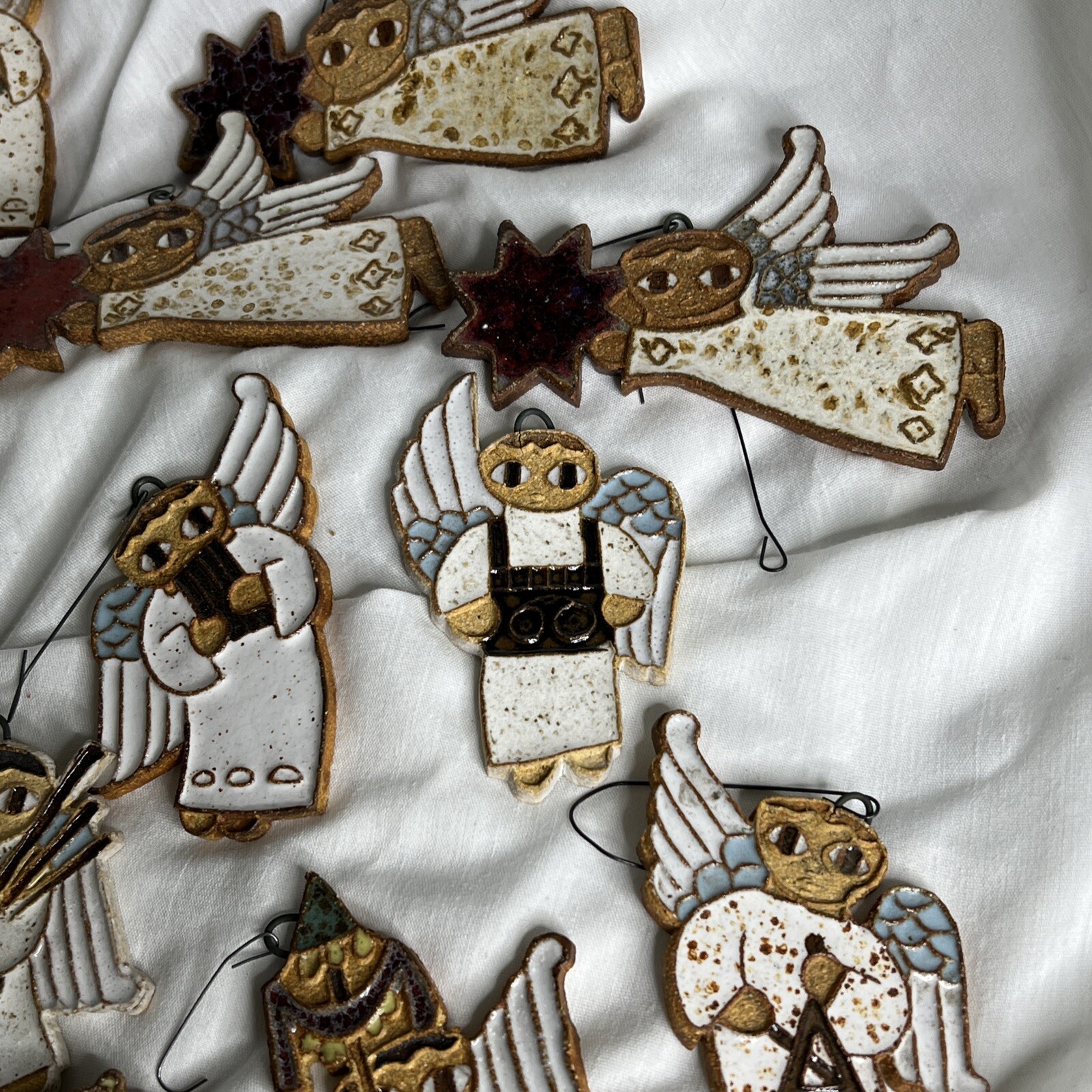 St Andrew’s Benedictine Monks Ceramic Angel Ornaments Mexican Folk Art