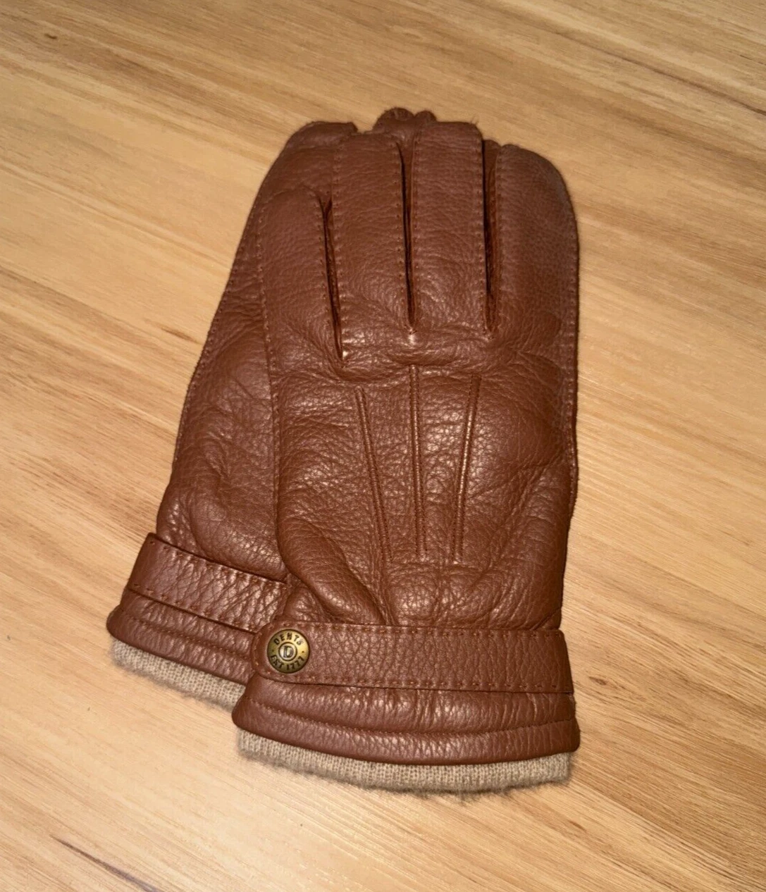 Dents Mens Brown Wool Glove - Glouchester, Havana, Size 9.5