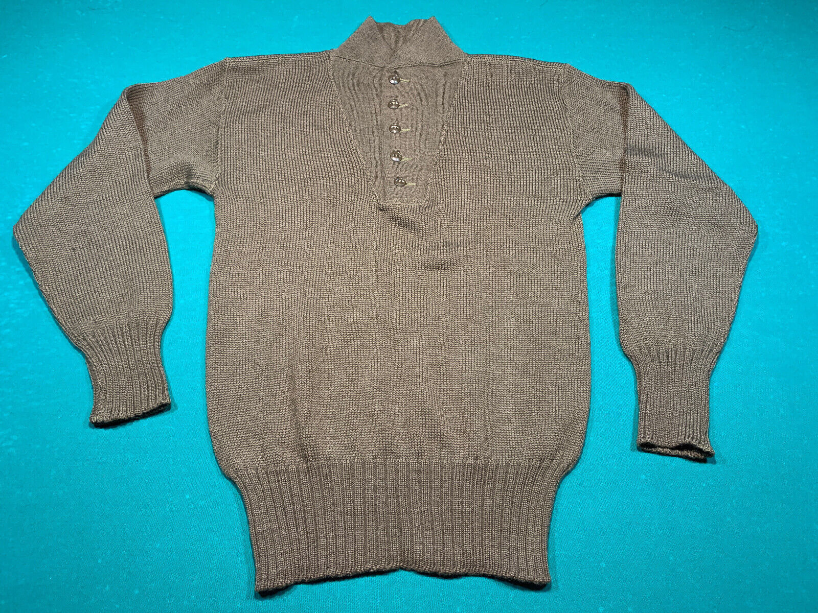 Vintage Army Shawl Collar Sweater Men’s Medium Ma… - image 1