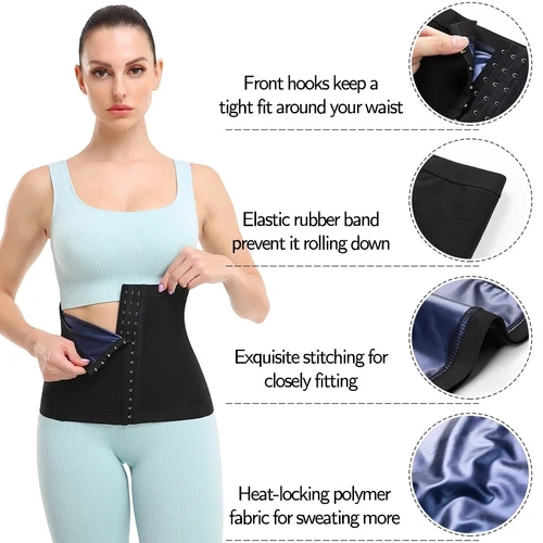 Men's Waist Trainer Sauna Sweat Band Slimming Belt Heat Trapping Workout Trimmer - Picture 8 of 25