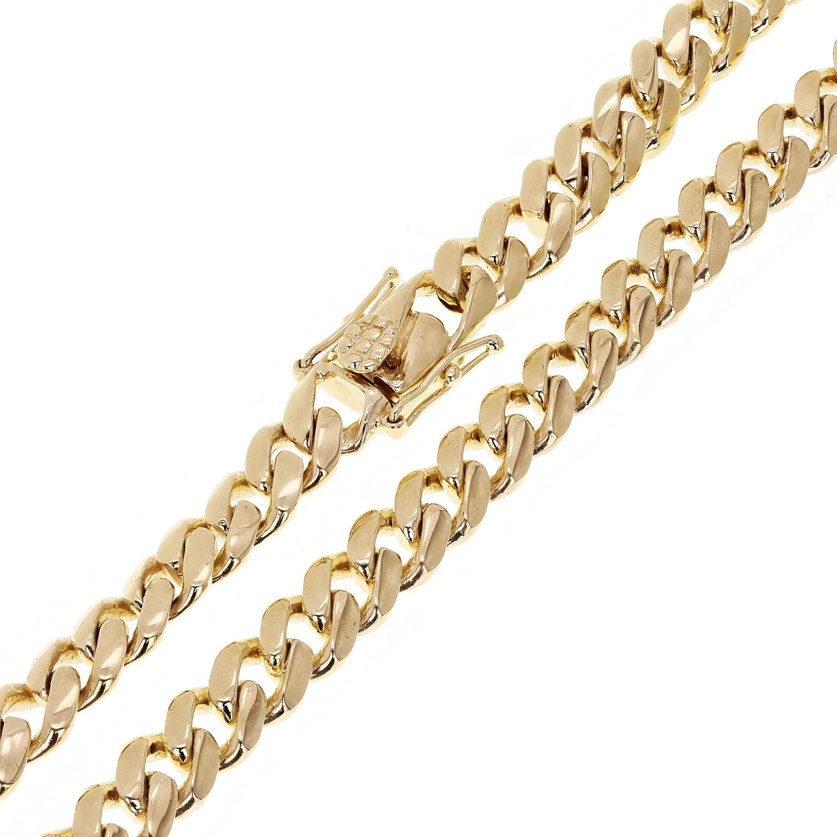 Men s 14k Yellow Gold Solid Miami Cuban Link Chain Necklace 24