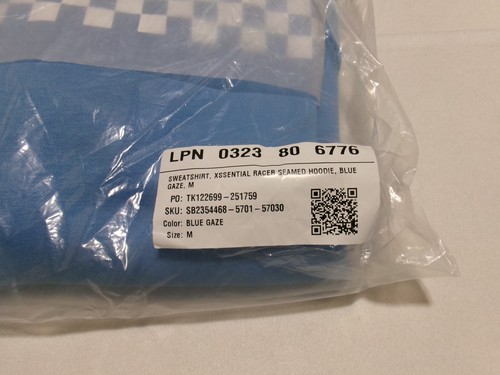 K913 SAVAGExFENTY Essentials Racer Seamed Hoodie Blue Gaze Womens Size Medium - Picture 8 of 8