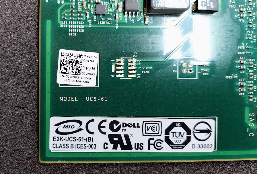 LOT OF 4 Dell UCS-61 SAS RAID Controller Card JW065