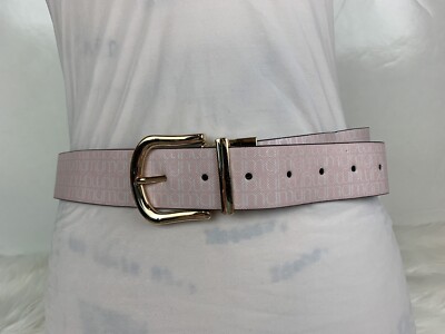 Steve Madden leather belt embroidery silver buckle Steve Madden Belt Black SM Logo Print Chrome Buckle Size XL  main image 2