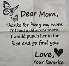 Gift for Mom Mother's Day Dear Mom Love Your Favorite Square Pillow Cover