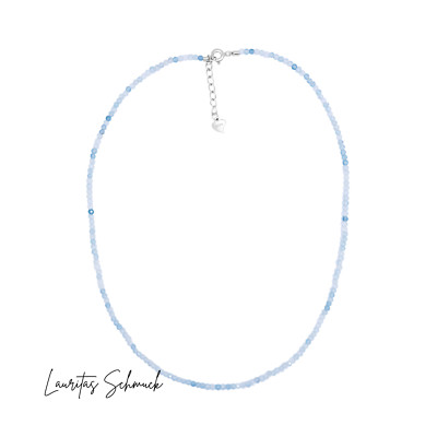 Aquamarine Necklace 925 Silver Real Silver Natural Gemstone New Jewellery Blue