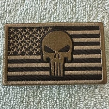 PUNISHER SKULL 2x3 Embroidered Morale Patch Hook Backing Brand New