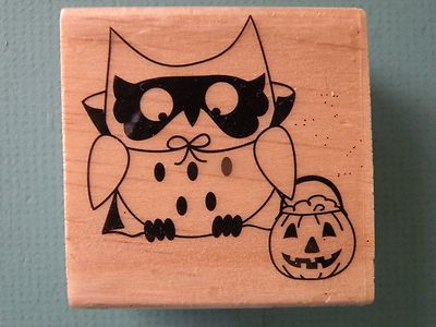 Trick or Treater Owl CRAFTSMART Rubber Stamp Halloween