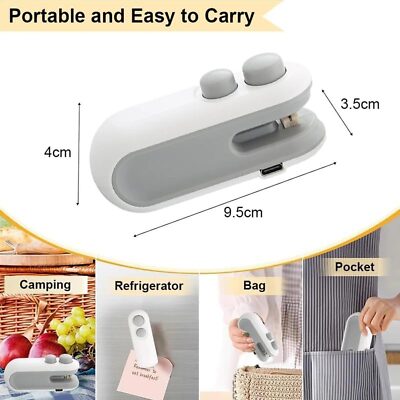 2 in 1 Magnetic Mini Auto Heat Sealer Rechargeable Snack Bag Sealer Machine  2025 | eBay Australia