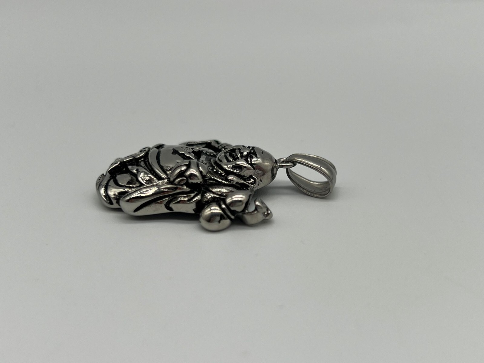 Stainless Steel Style Peace and Success Cloth Bag Buddha Good Luck Pendent