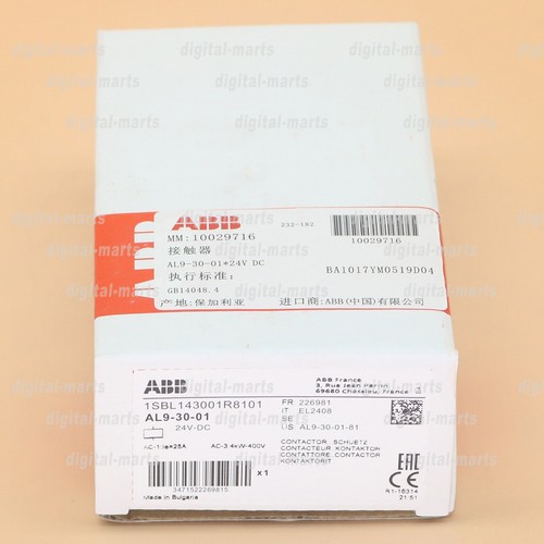 one New ABB Dc contactor AL9-30-01 24VDC Quality assurance US Free TAX ...