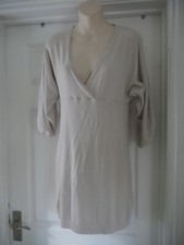 MNG Jumper Dress Size M UK 12/ 14 Cream Beige Stretch Mango Basics Designer