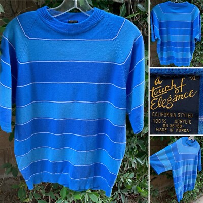 Vintage A Touch Of Elegance California Styled Short Sleeve Stripe