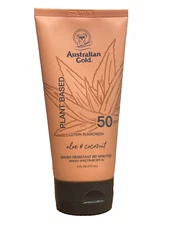 Australian Gold PLANT BASED Sunscreen SPF 50 Aloe & Coconut 6OZ VEGAN GF +