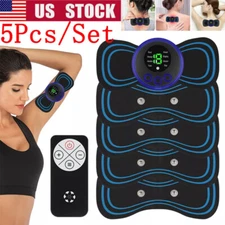 5PCS Portable Mini Electric Neck Back Massager Patch Stimulator Cervical Massage