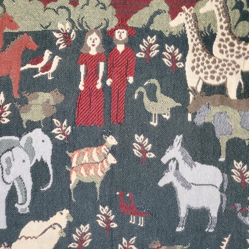 Williamsburg Noah's Ark Throw Blanket Tapestry Goodwin Weavers 100% Cotton 46x66 - Bild 9 von 10