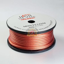 Clear Transparent 250' ft 14 Gauge 14AWG Speaker Wire Cable for Car Home Audio