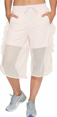 PUMA Womens Xtreme Mesh Frill Shorts, Blushing Bride, Small