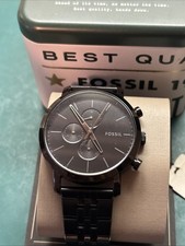 Fossil BQ2330 Men's Luther Black Stainless Steel 44mm Case Chronograph Watch
