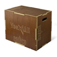 Yes4All 3-in-1 Wooden Plyo Box Jump for Home Gym, 450 lbs Capacity, Smooth Edges