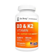Dr. Berg 7-in-1 Vitamin D3 K2   10,000 IU, High Absorption, 120 Capsules new