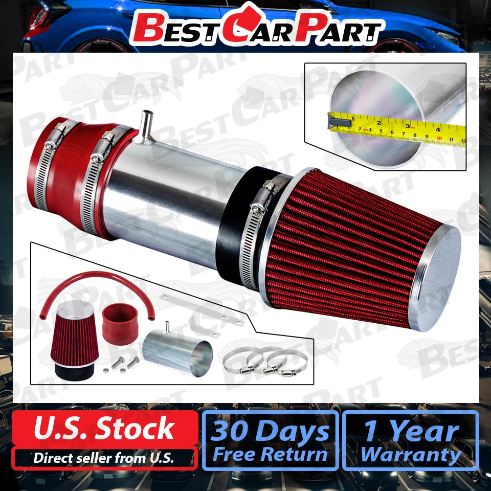 Short Ram Air Intake Filter Kit – Red – Fits 2003-2006 Honda Accord EX/LX/SE 3.0L V6