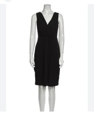 David Meister Plumging Neckline Brown Empire Evening Dress Size 6