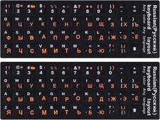 2PCS Russian Keyboard Stickers, Russian-English Keyboard Letters Replacement