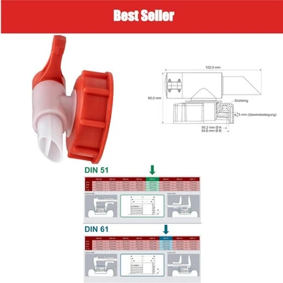 ISOLATECH Robinet De Vidange DIN51 Pour Bidons 5L 10L - Photo 1/4