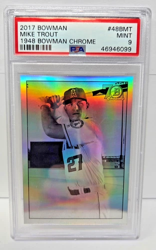 2017 Bowman 1948 Bowman Chrome Refractive MIKE TROUT Card PSA 9 MINT