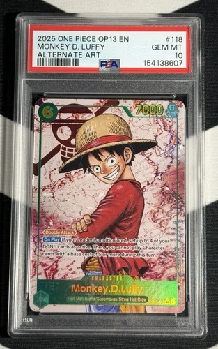 2025 One Piece #OP13-118 Monkey D. Luffy SEC Alt Art Carrying On His Will PSA 10