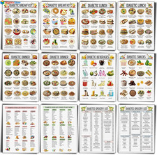12 Pcs Diabetes Food List Diabetes Meal Chart Information Diet Plan, Low Carb...