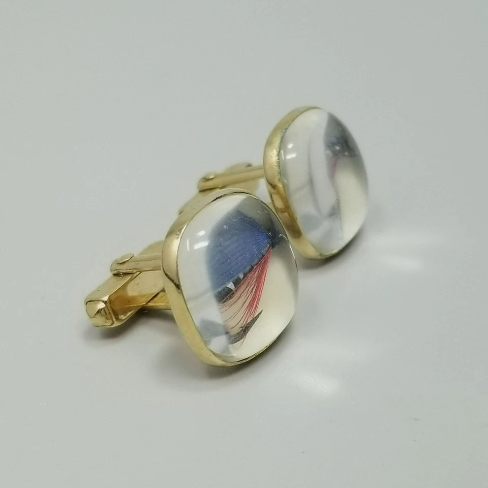 Gemelos cuadrados de pesca con mosca de colección mini ganchos reales recubiertos de resina Anson Foto 3 de 4