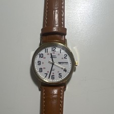 Timex Indiglo Quartz Day/Date White Dial Gold...