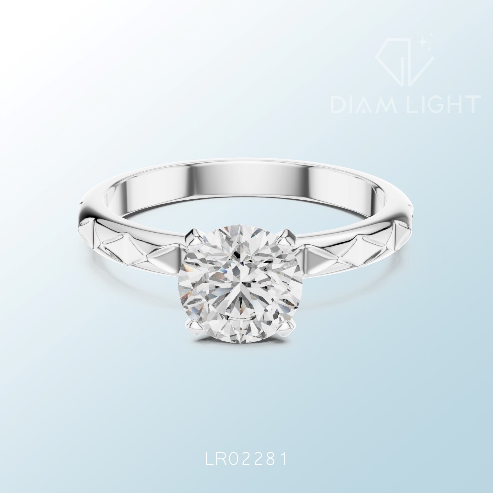 1.00CT Round Cut Lab Grown Diamond Engagement Ring IGI Certified 14KT White Gold