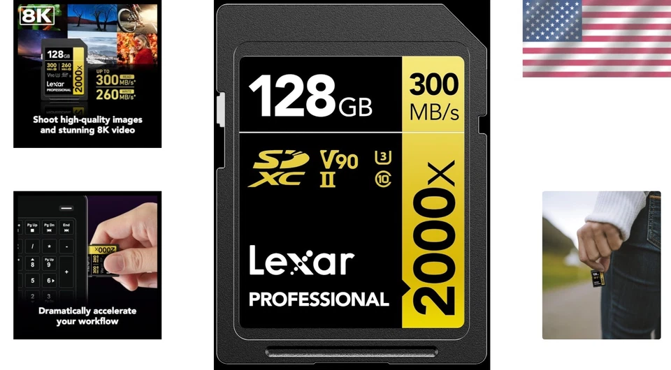 Versatile 128GB 2000x SD Card - High-Speed Transfer for Professional Imaging - Image 2 of 4