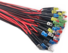 50pcs 12v Led Lights Emitting Diodes Pre Wired 7.9 Inch Dc 12 Volt 3mm Led