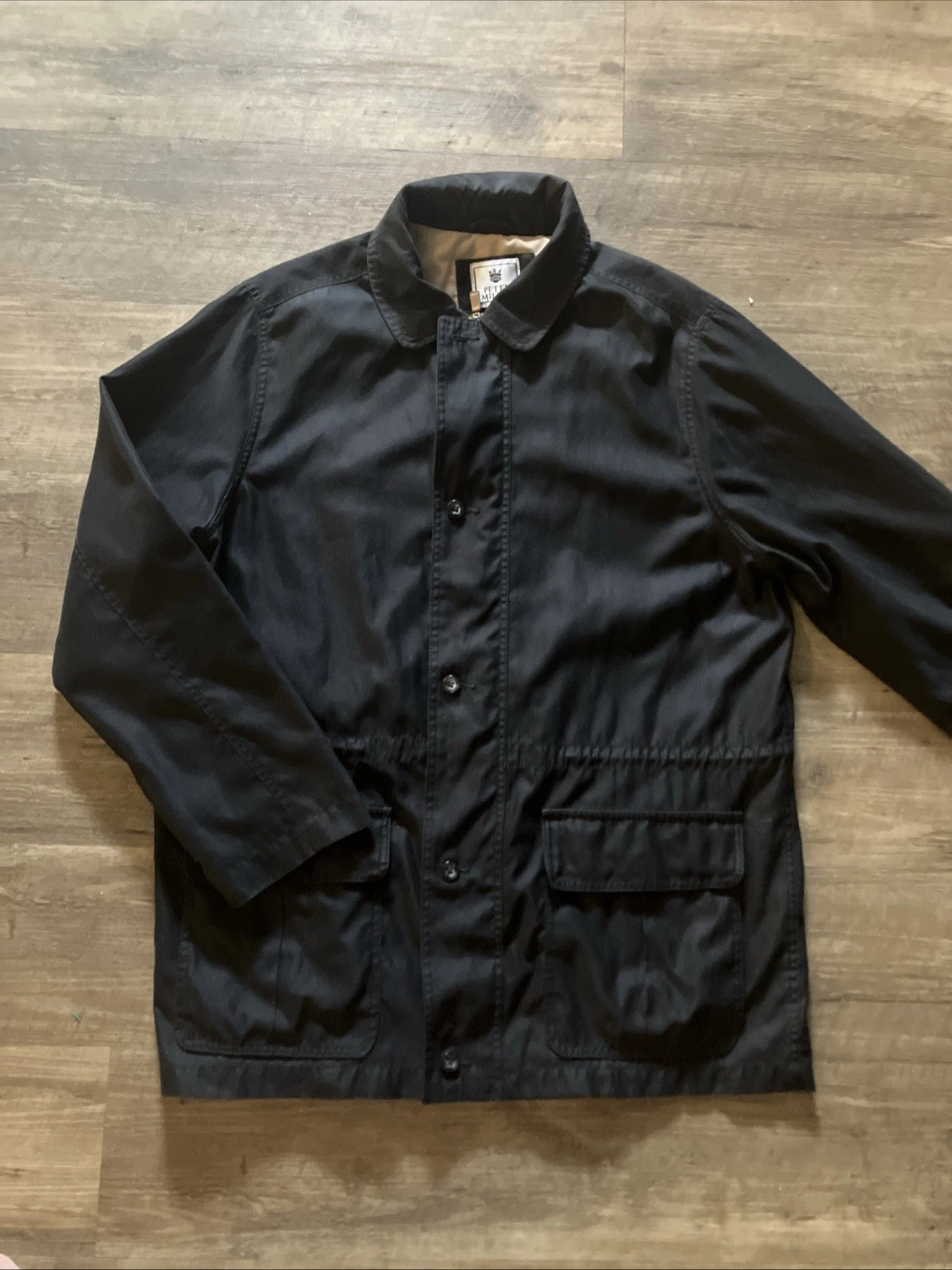 Peter Millar Full Zip Bomber Jacket Mens XL Windbreaker Black Lined Lightweight