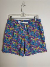 CHUBBIES Tropical Bunches Swim Trunks Palm Trees Bananas, Blue / Multi  Sz LG
