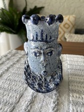 ALFARAZ Pottery Spain MCM King Candlestick Holder Partial Original Tag