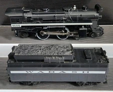 LIONEL O GAUGE 4-4-2 WABASH STEAM LOCOMOTIVE #8604 WITH TENDER - TESTED