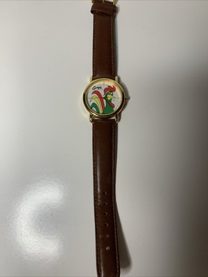 Kellogs Corn Flakes Corny Watch Men 33mm Gold Tone  1996 For Parts / Bad Battery