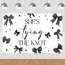 Black Bow Bridal Shower Decoration She  s Tying The Knot Backdrop Bow Coquette...