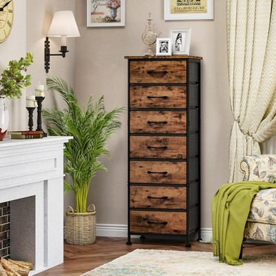 Tall Dresser for Bedroom,Storage Dresser Organizer with 7 Fabric Drawers,Night--