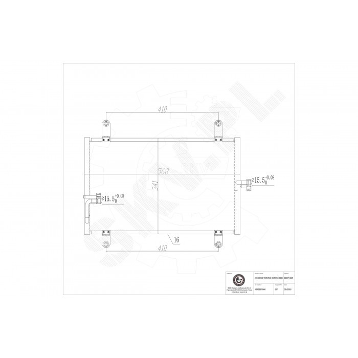 Condensateur de Clim 1312857080 Citroën Jumper Fiat Ducato Boxer