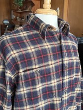 ORVIS Men's Plaid Multicolor Heavy Flannel XL Button Up Shirt Chest Pockets WARM